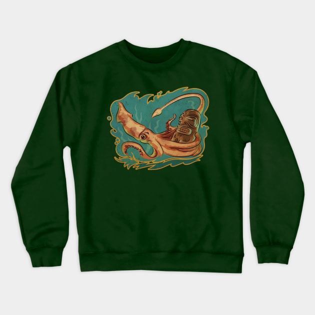 Squid & Tiki Crewneck Sweatshirt by zerostreet